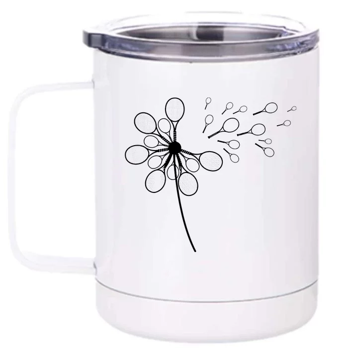 Dandelion Tennis Racket Shirts For Tennis Player Front & Back 12oz Stainless Steel Tumbler Cup