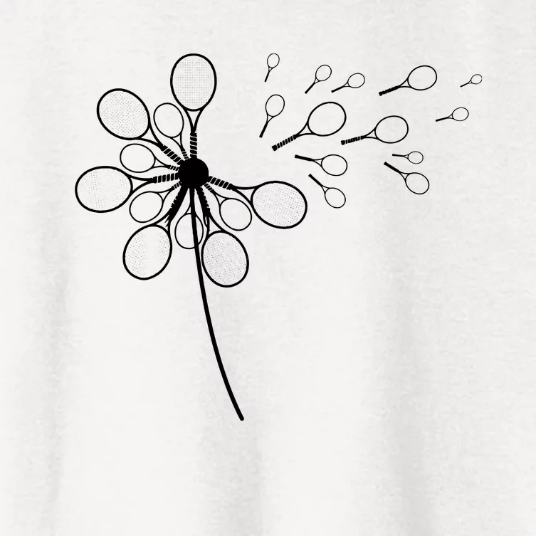 Dandelion Tennis Racket Shirts For Tennis Player Women's Crop Top Tee