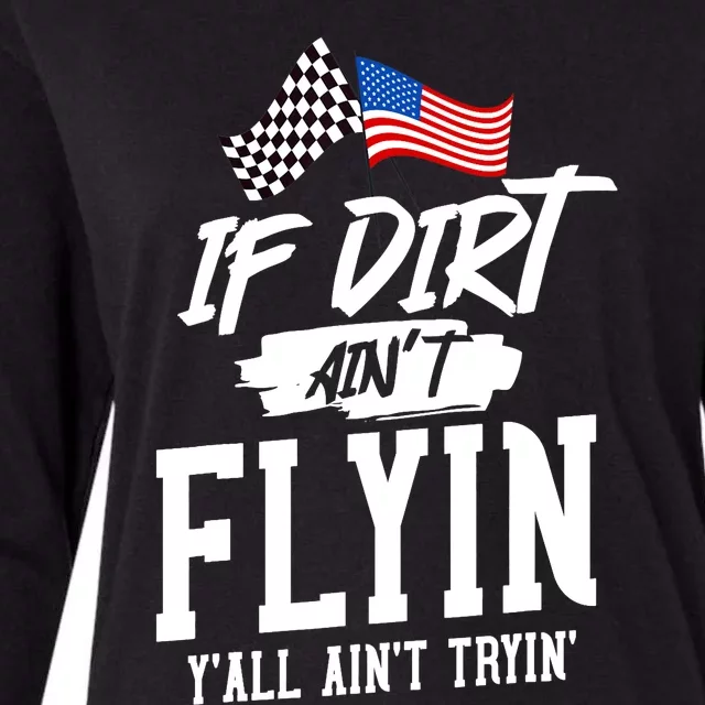 Dirt Track Racing Sprint Car Racing Womens Cotton Relaxed Long Sleeve T-Shirt