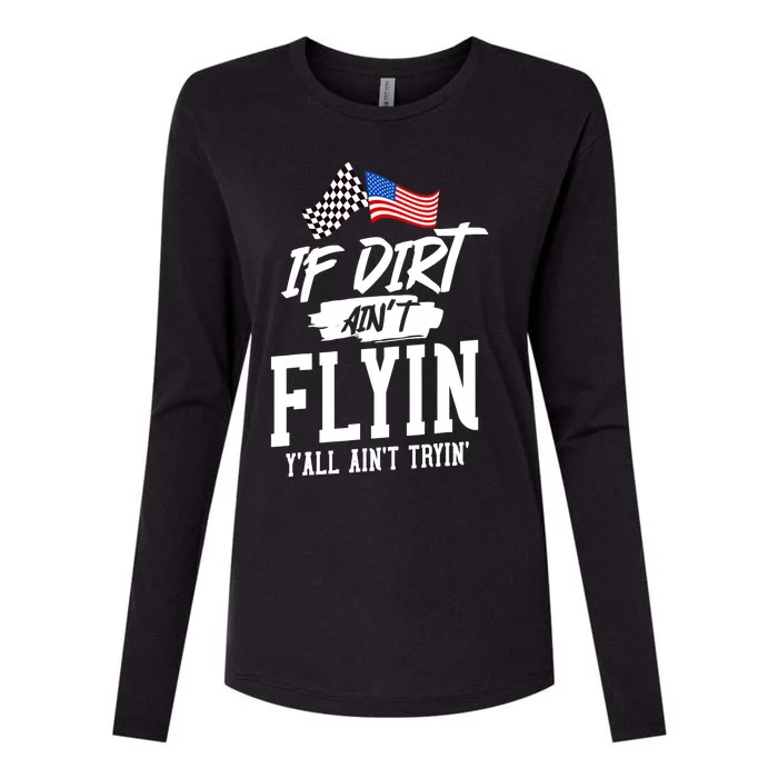 Dirt Track Racing Sprint Car Racing Womens Cotton Relaxed Long Sleeve T-Shirt