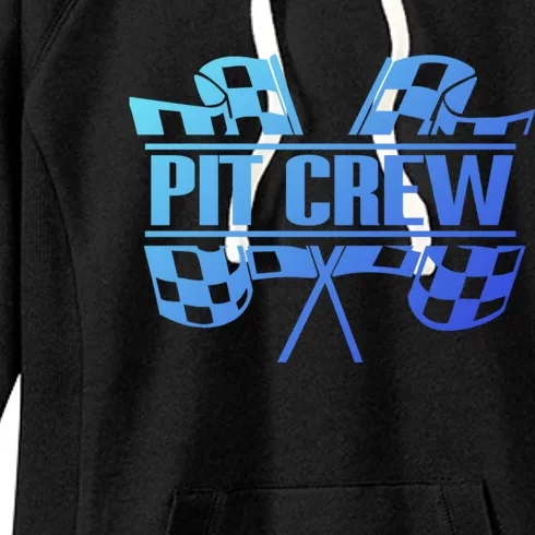 Dirt Track Racing Pit Crew Race Car Team Checker Flag Meaningful Gift Women's Fleece Hoodie