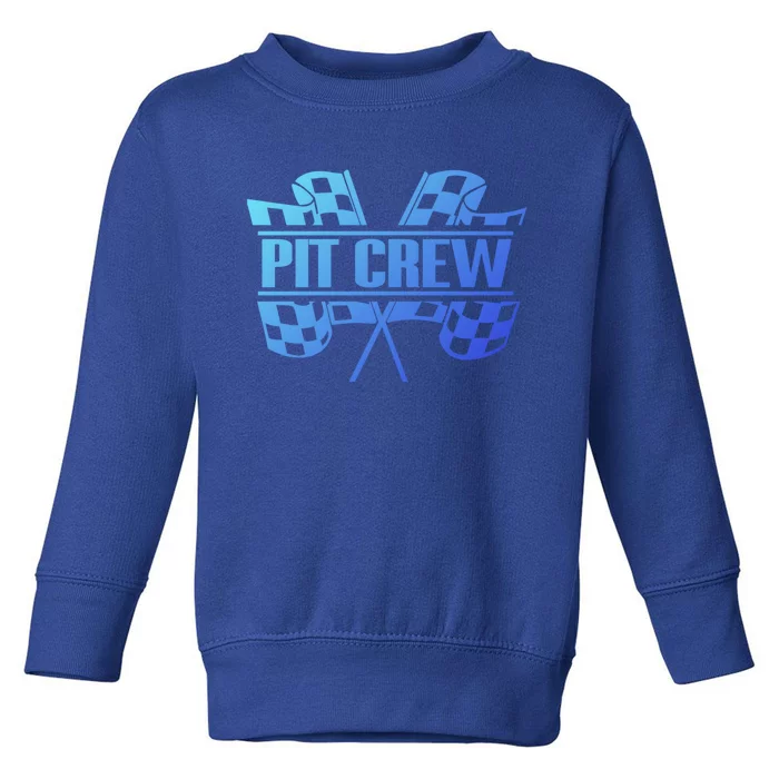 Dirt Track Racing Pit Crew Race Car Team Checker Flag Meaningful Gift Toddler Sweatshirt