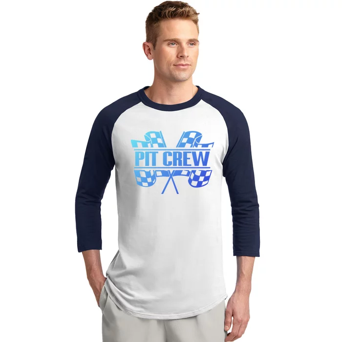 Dirt Track Racing Pit Crew Race Car Team Checker Flag Meaningful Gift Baseball Sleeve Shirt