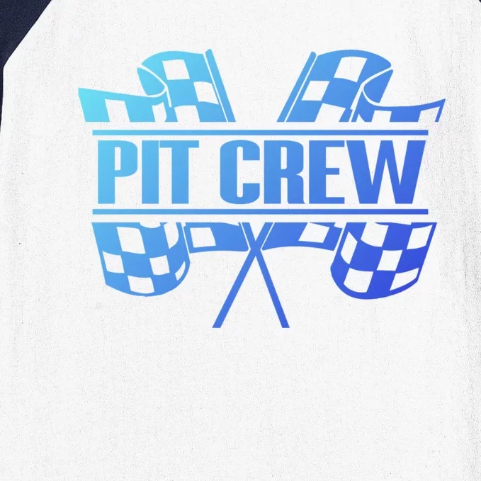 Dirt Track Racing Pit Crew Race Car Team Checker Flag Meaningful Gift Baseball Sleeve Shirt