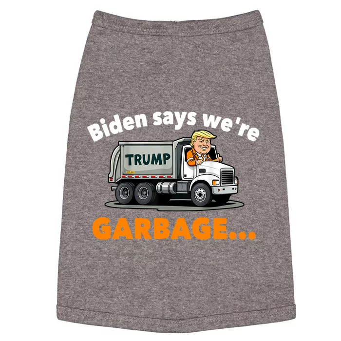 Donald Trump Rides A Garbage Truck Doggie Tank