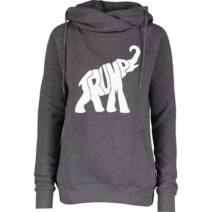 Donald Trump Republican Elephant Trump Womens Funnel Neck Pullover Hood