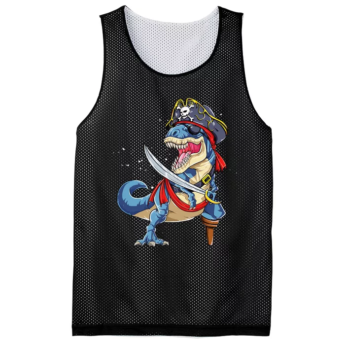 Dinosaur T Rex Pirate Jolly Roger Halloween Gifts Mesh Reversible Basketball Jersey Tank