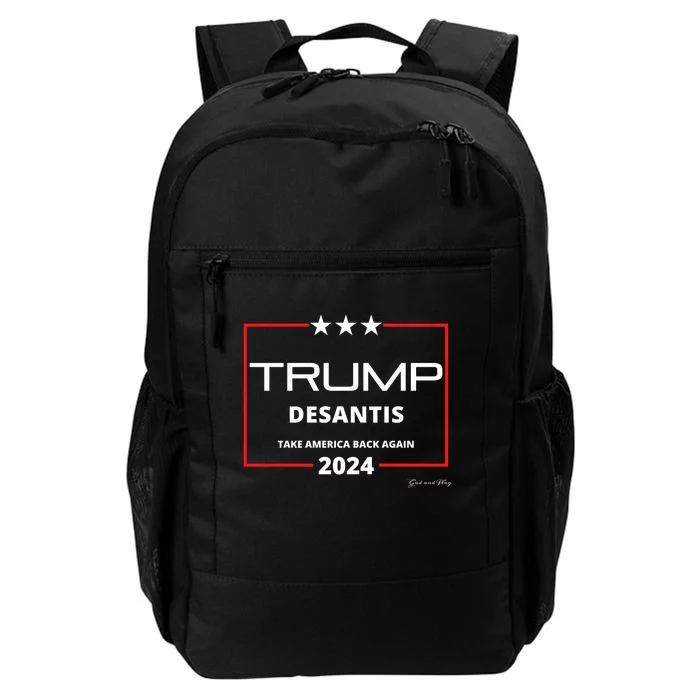 Donald Trump Ron Desantis 2024 Take America Back Again Usa Daily Commute Backpack