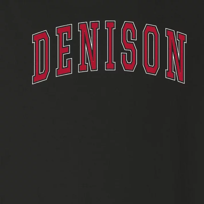 Denison Texas Souvenir College Style Red Text Toddler Long Sleeve Shirt