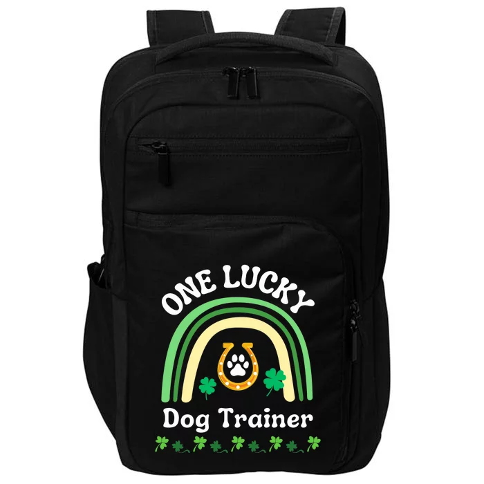 Dog Trainer St Patrick's Day Irish Shamrock Dog Paw Premium Impact Tech Backpack