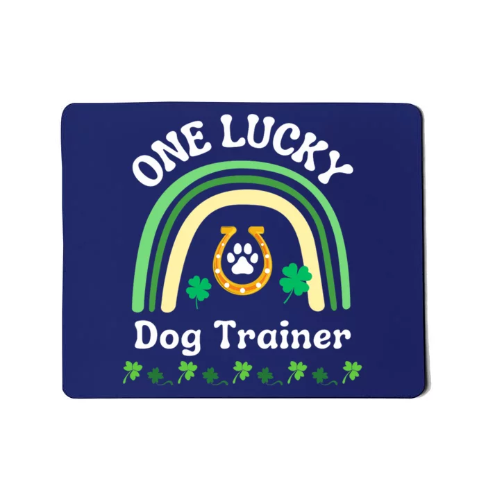 Dog Trainer St Patrick's Day Irish Shamrock Dog Paw Premium Mousepad