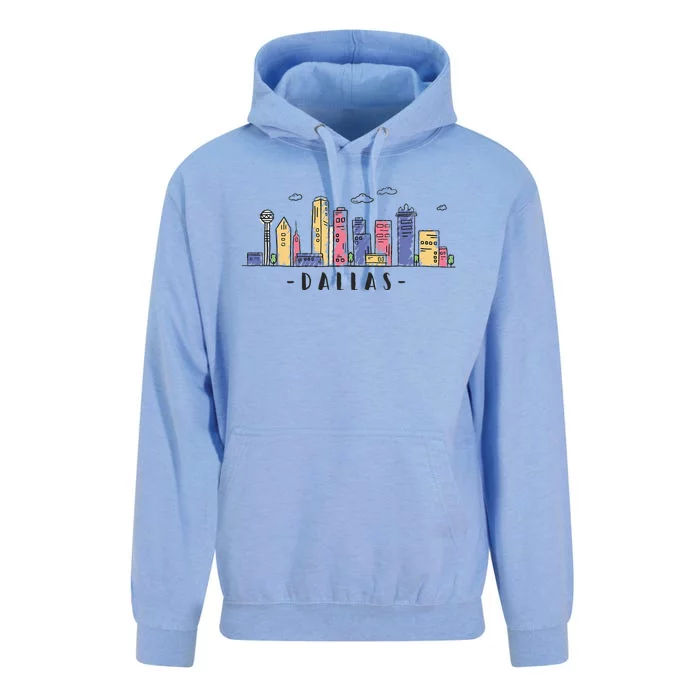 Dallas Texas Skyline Vintage Dallas Tx Unisex Surf Hoodie