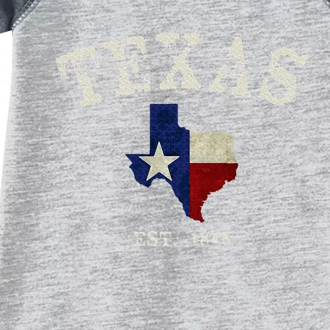 Distressed Texas State Flag Map Infant Baby Jersey Bodysuit