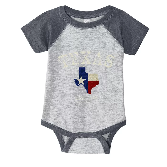 Distressed Texas State Flag Map Infant Baby Jersey Bodysuit