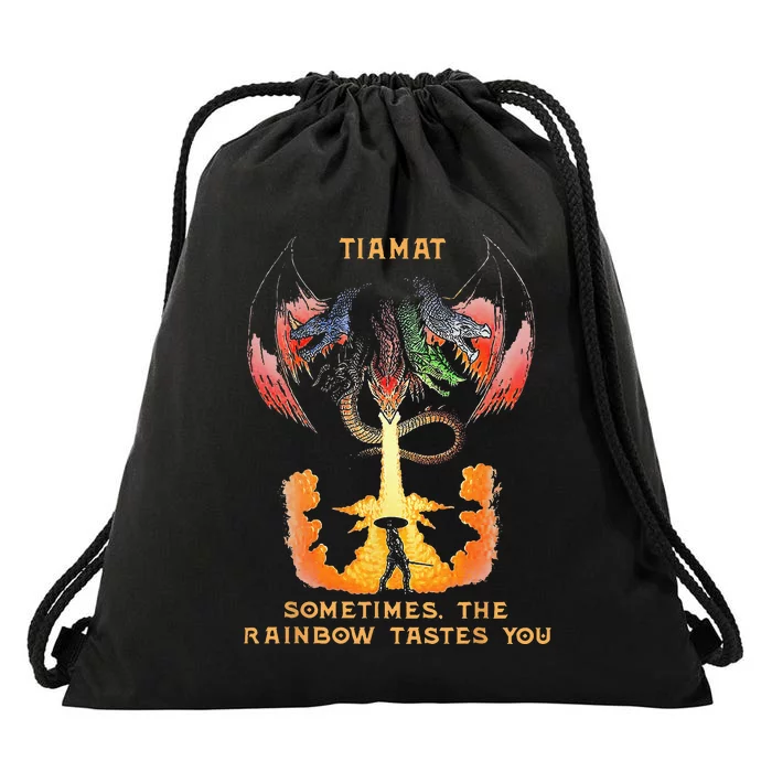 Dragon Tiamat Sometimes The Rainbow Tastes You Drawstring Bag