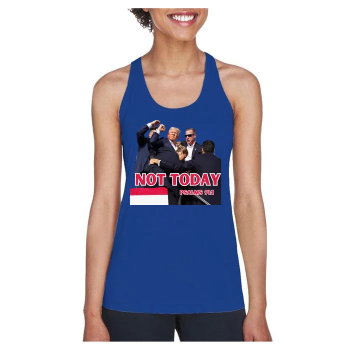 Donald Trump Shot Not Today 91: 1 Women's Racerback Tank