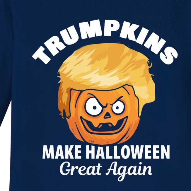 Donald Trump Saying Make Halloween Great Again Gift Baby Long Sleeve Bodysuit