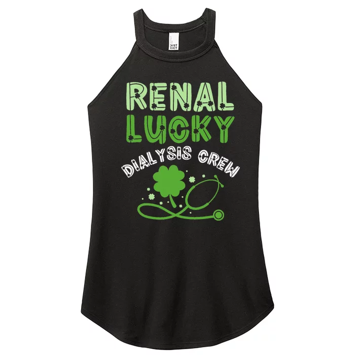 Dialysis Technician St Patricks Day Renal Lucky Filtering Women’s Perfect Tri Rocker Tank