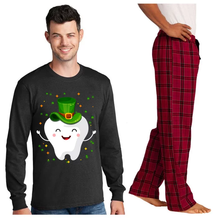 Dental Tooth St Patricks Day Funny Dentist Gift For Dentist Gift Long Sleeve Pajama Set