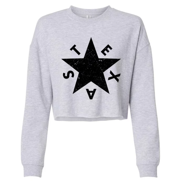 Distressed Texas Star Cropped Pullover Crew