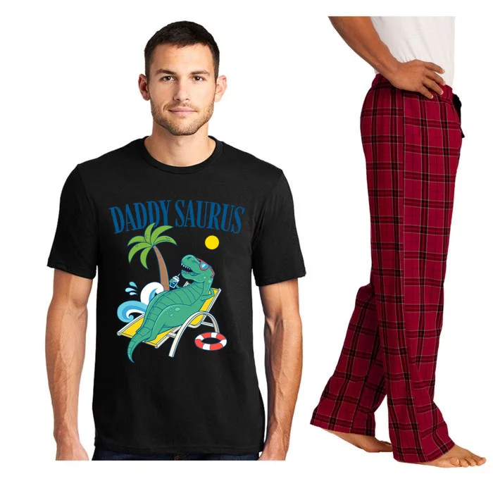 Daddysaurus Trex Summer Vacation FatherS Day Daddysaurus Gift Pajama Set