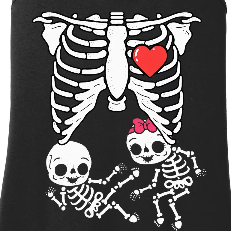 Double Trouble Spooky Pregnancy Reveal with Xray Twins Ladies Essential Tank