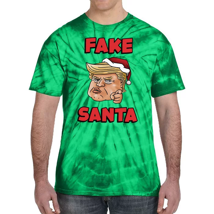 Donald Trump Santa Hat Fake Santa Christmas Tie-Dye T-Shirt