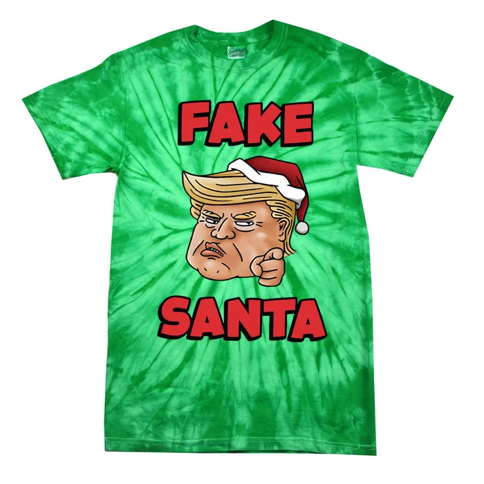 Donald Trump Santa Hat Fake Santa Christmas Tie-Dye T-Shirt