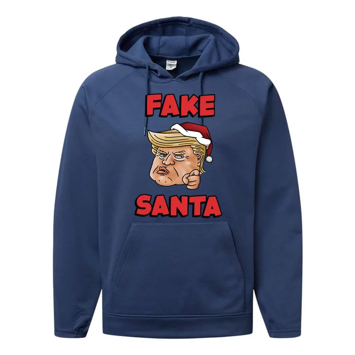 Donald Trump Santa Hat Fake Santa Christmas Performance Fleece Hoodie