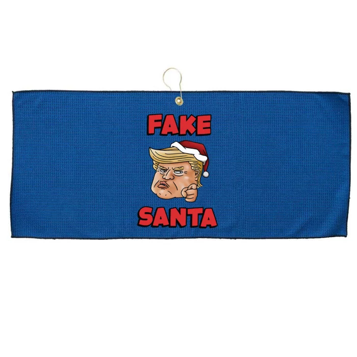 Donald Trump Santa Hat Fake Santa Christmas Large Microfiber Waffle Golf Towel