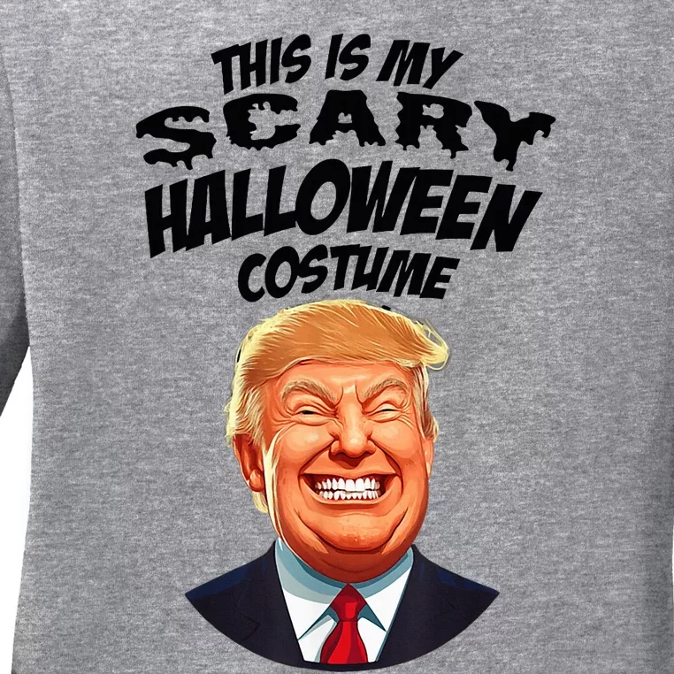 Donald Trump Scary Halloween Gag President Costume Gag Ladies Long Sleeve Shirt