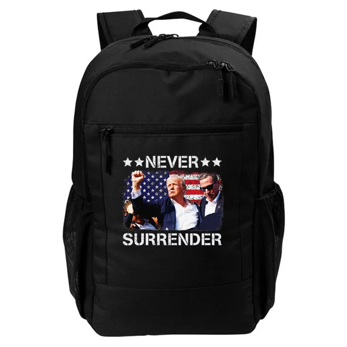 Donald Trump Shot Never Surrender 2024 Daily Commute Backpack