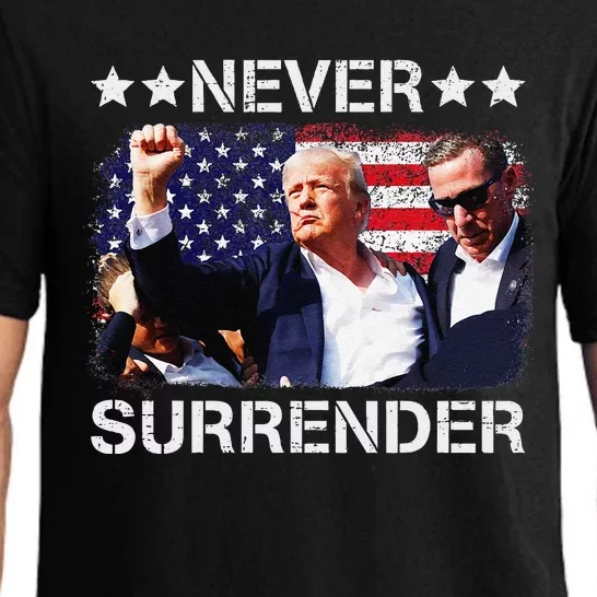 Donald Trump Shot Never Surrender 2024 Pajama Set