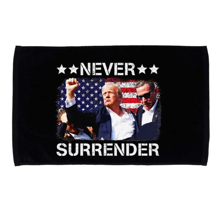 Donald Trump Shot Never Surrender 2024 Microfiber Hand Towel