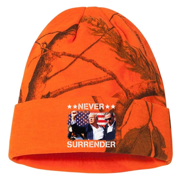 Donald Trump Shot Never Surrender 2024 Kati - 12in Camo Beanie