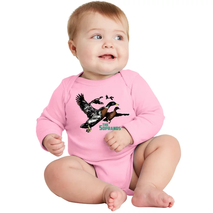 Ducks The Sopranos Do You Feel Depressed The Duck Left I Baby Long Sleeve Bodysuit