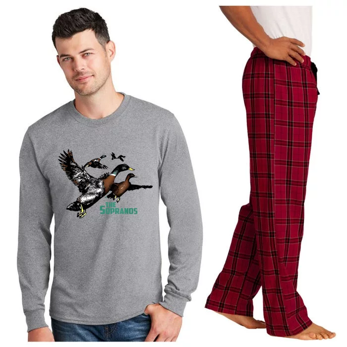 Ducks The Sopranos Do You Feel Depressed The Duck Left I Long Sleeve Pajama Set