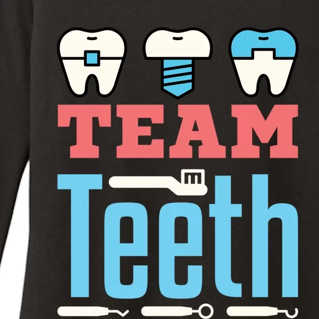 Dental Team Squad Dentist Hygienist Assistant Front Office Gift Womens CVC Long Sleeve Shirt