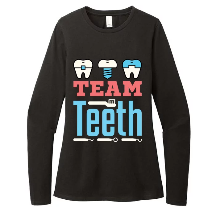 Dental Team Squad Dentist Hygienist Assistant Front Office Gift Womens CVC Long Sleeve Shirt