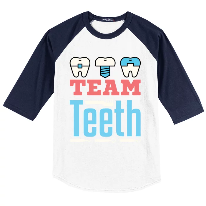 Dental Team Squad Dentist Hygienist Assistant Front Office Gift Baseball Sleeve Shirt