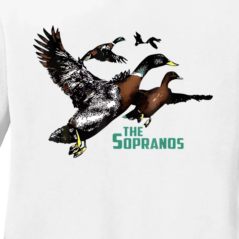 Ducks The Sopranos Do You Feel Depressed The Duck Left I Ladies Long Sleeve Shirt