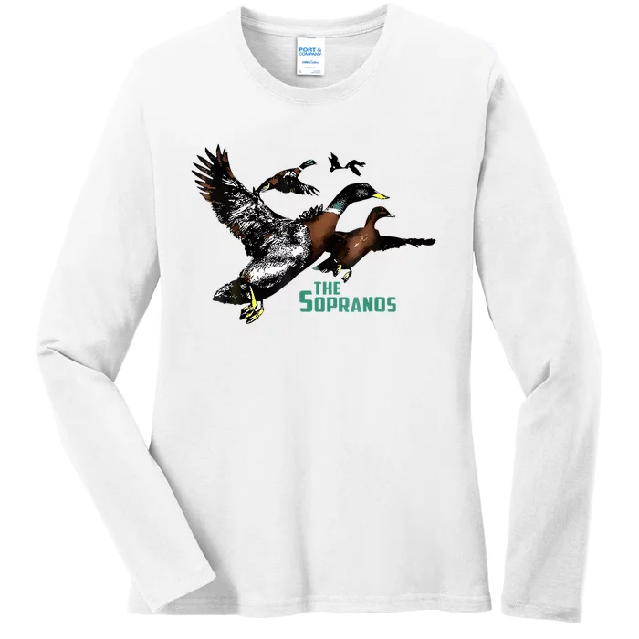 Ducks The Sopranos Do You Feel Depressed The Duck Left I Ladies Long Sleeve Shirt