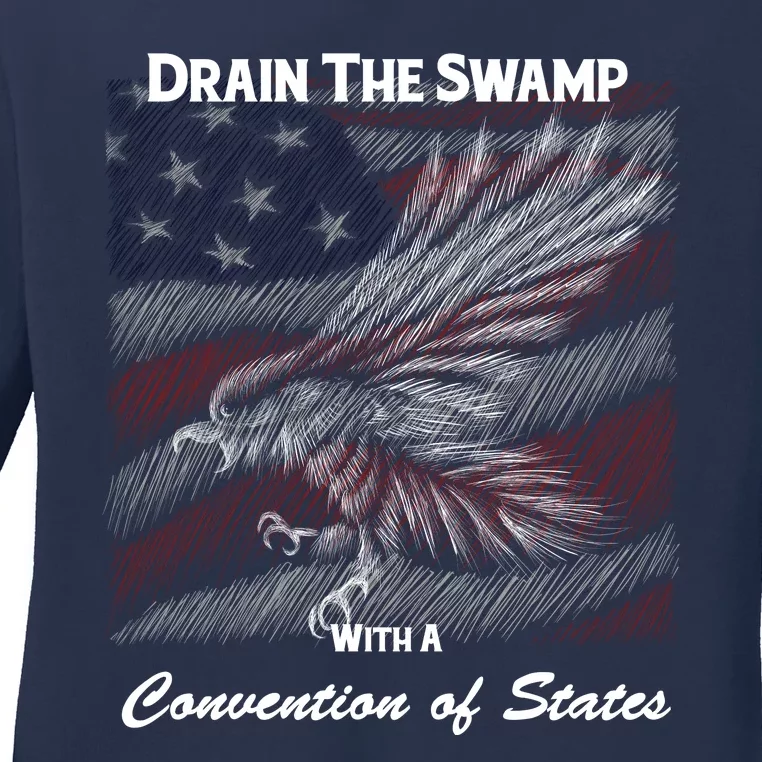 Drain The Swamp With A Convention Of States Ladies Long Sleeve Shirt