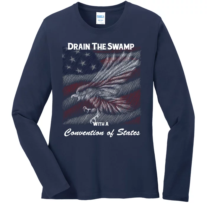 Drain The Swamp With A Convention Of States Ladies Long Sleeve Shirt