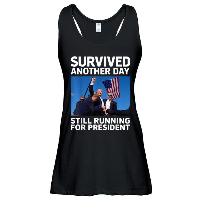 Donald Trump Survived Another Day Running For President Ladies Essential Flowy Tank