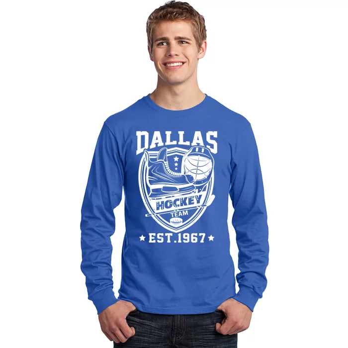 Dallas Texas Star Sticks Funny Hockey Team Vintage Est 1967 Cool Gift Long Sleeve Shirt