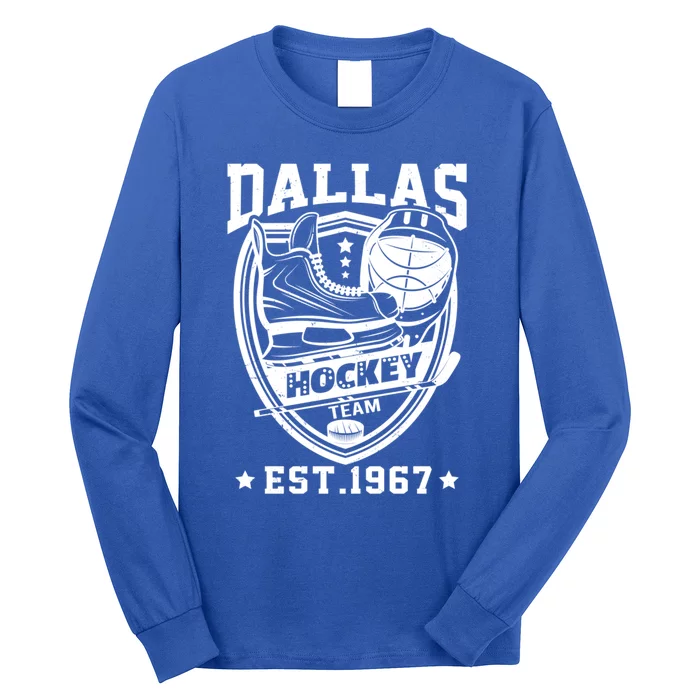 Dallas Texas Star Sticks Funny Hockey Team Vintage Est 1967 Cool Gift Long Sleeve Shirt