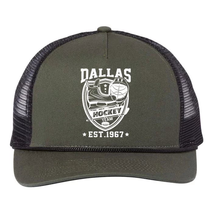 Dallas Texas Star Sticks Funny Hockey Team Vintage Est 1967 Cool Gift Retro Rope Trucker Hat Cap