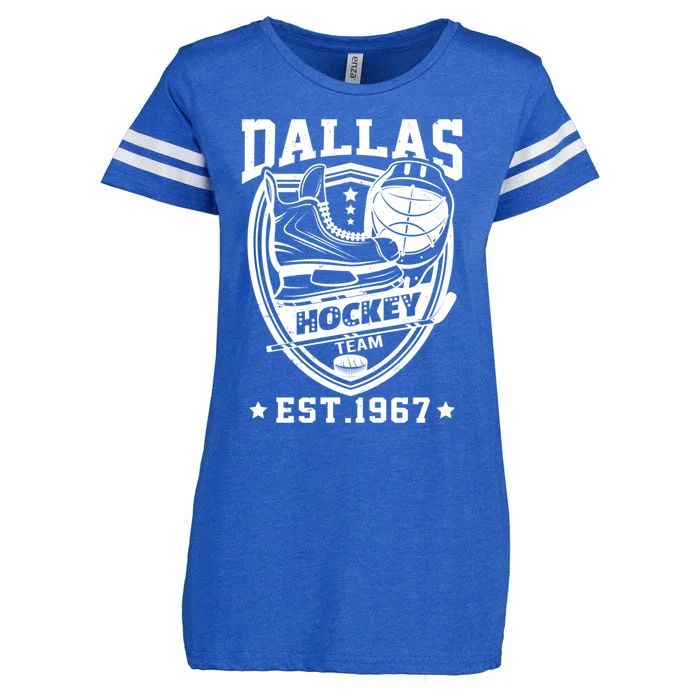 Dallas Texas Star Sticks Funny Hockey Team Vintage Est 1967 Cool Gift Enza Ladies Jersey Football T-Shirt