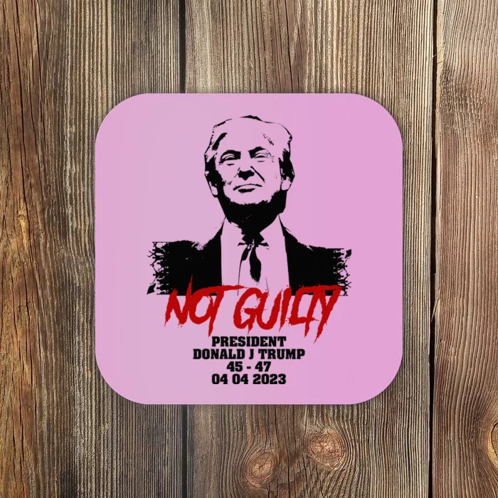 Donald Trump started selling Not Guilty mugshot Essential . Coaster